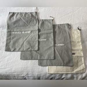Manolo Blahnik shoe dust bags x4